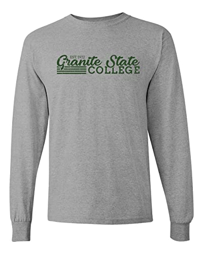 Vintage Granite State College Long Sleeve T-Shirt - Sport Grey