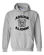 Load image into Gallery viewer, Adrian College Alumni Stacked Black Logo Hooded Sweatshirt - Sport Grey