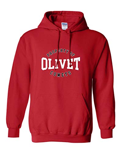 Premium Olivet College Property of Two Color Hooded Sweatshirt - Red