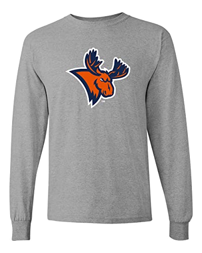 Utica University Moose Head Long Sleeve Shirt - Sport Grey