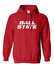 Load image into Gallery viewer, Ball State University Block Letters One Color Hooded Sweatshirt - Red
