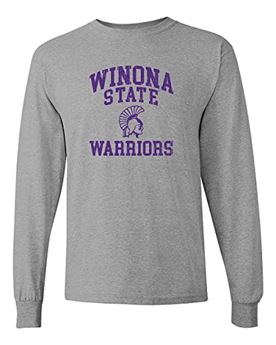 Winona State Purple Warriors Long Sleeve T-Shirt - Sport Grey