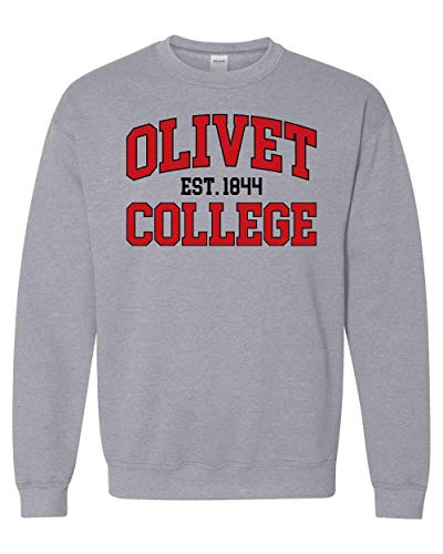 Olivet College Established 1844 Two Color Crewneck Sweatshirt - Sport Grey