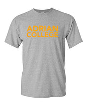 Load image into Gallery viewer, Adrian College Stacked 1 Color Gold Text T-Shirt - Sport Grey