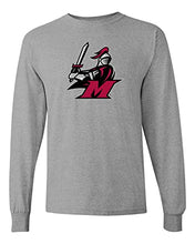 Load image into Gallery viewer, Manhattanville College Full Color Mascot Long Sleeve Shirt - Sport Grey