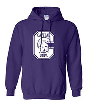 Load image into Gallery viewer, Capital University C Crusaders Hooded Sweatshirt - Purple