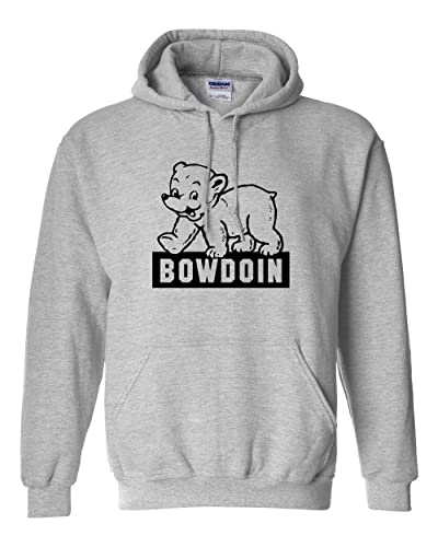 Bowdoin College Classic Polar Bear Hooded Sweatshirt - Sport Grey