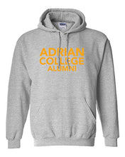 Load image into Gallery viewer, Adrian College Alumni Stacked 1 Color Gold Text Hoodie - Sport Grey