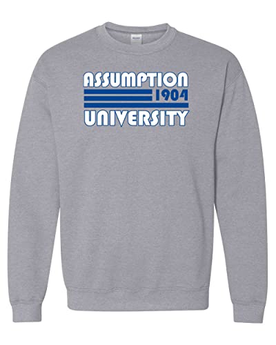 Retro Assumption University Crewneck Sweatshirt - Sport Grey