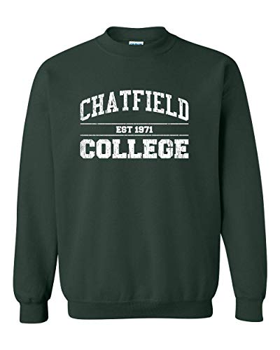 Chatfield College Est 1971 Crewneck Sweatshirt - Forest Green