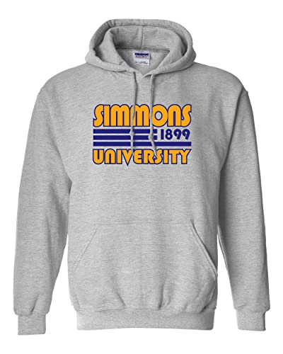 Retro Simmons University Hooded Sweatshirt - Sport Grey