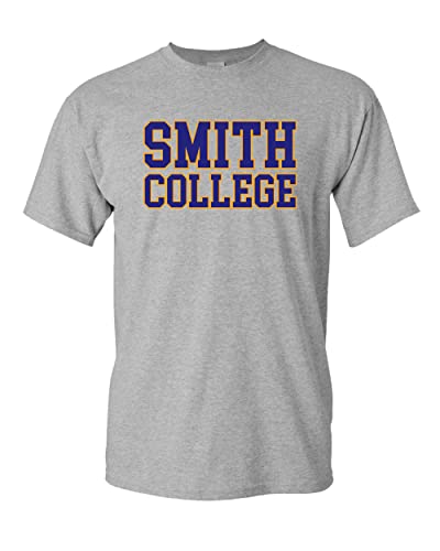 Smith College Block Letters T-Shirt - Sport Grey