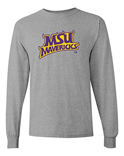 Minnesota State Mankato 2 Color Mavericks Long Sleeve T-Shirt - Sport Grey