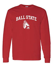 Load image into Gallery viewer, Ball State Block Letters with Student Logo Long Sleeve - Red