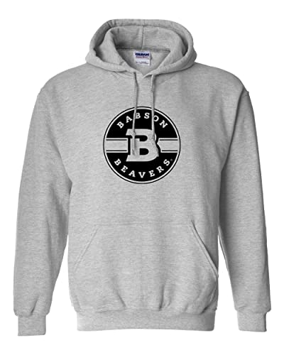 Babson College Circle Logo Hooded Sweatshirt - Sport Grey