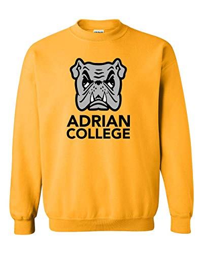 Adrian College Bulldog Full Logo Crewneck Sweatshirt - Gold