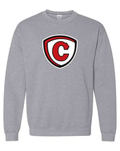 Load image into Gallery viewer, Carthage College Full Shield Crewneck Sweatshirt - Sport Grey