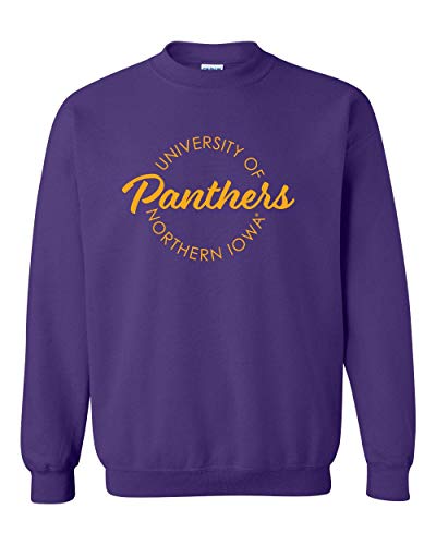 University of Northern Iowa Circular 1 Color Crewneck Sweatshirt - Purple