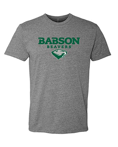 Babson Beavers Full Logo Exclusive Soft T-Shirt - Dark Heather Gray