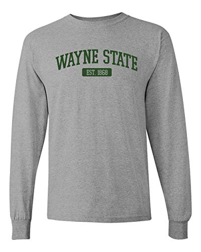 Wayne State EST One Color Long Sleeve - Sport Grey