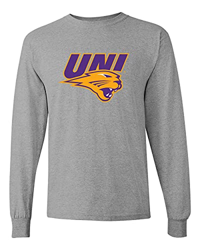 Northern Iowa UNI Panther Head Long Sleeve - Sport Grey