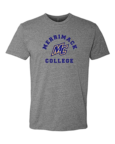 Merrimack College Mascot Logo Exclusive Soft Shirt - Dark Heather Gray