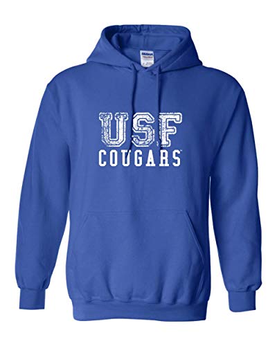 Saint Francis USF Cougars White Ink Hooded Sweatshirt - Royal