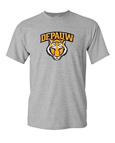 DePauwTiger Head Full Color T-Shirt - Sport Grey