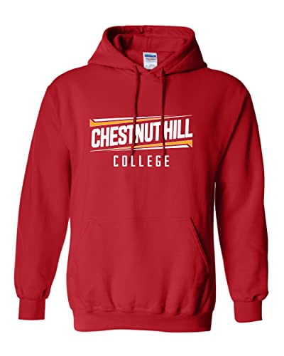 Chestnut Hill College Slant Text Hooded Sweatshirt - Red