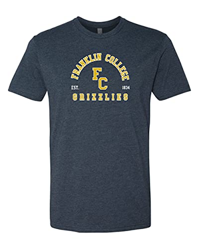 Franklin College FC Arched Two Color Exclusive Soft Shirt - Midnight Navy
