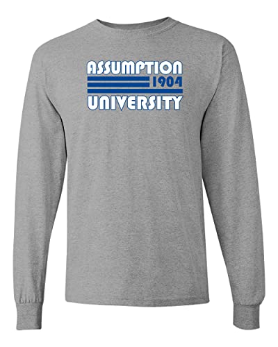 Retro Assumption University Long Sleeve Shirt - Sport Grey