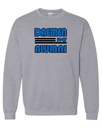 Retro Daemen College Crewneck Sweatshirt - Sport Grey