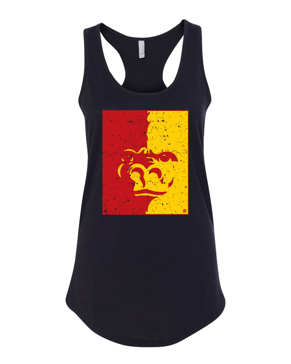 Pittsburg State Pride Gorilla Ladies Racer Tank Top - Black