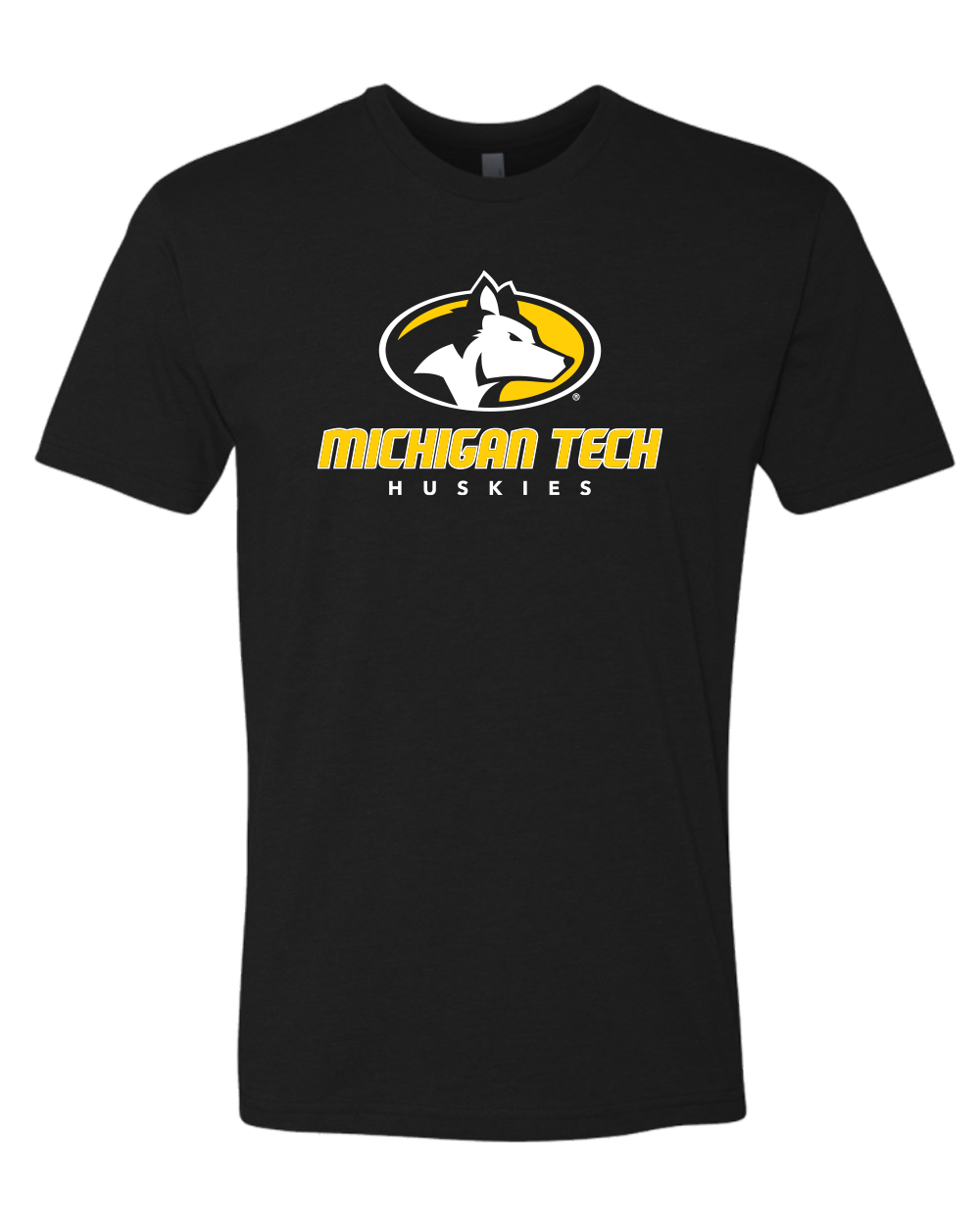 Premium Michigan Tech Huskies Logo MTU Mens/Womens T-Shirt - Black