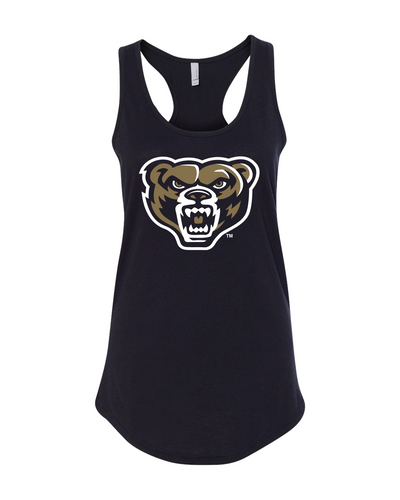 Oakland University Grizz Head Logo Tank Top - Black