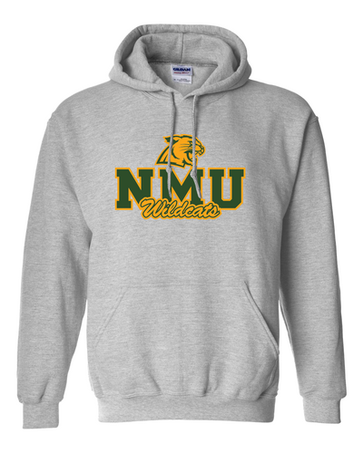 Northern Michigan NMU Wildcats Hooded Sweatshirt NMU Logo Apparel Mens/Womens Hoodie - Sport Grey