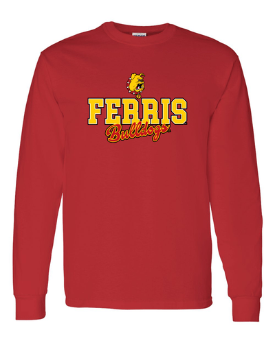 Ferris State Bulldogs Stacked Logo Long Sleeve - Red