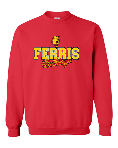 Ferris State Bulldogs Stacked Logo Crewneck Sweatshirt - Red