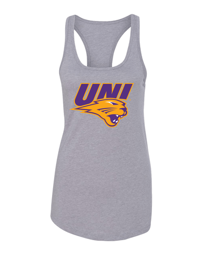 Northern Iowa UNI Panther Head Tank Top - Heather Grey