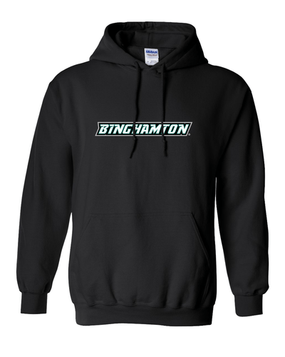 Binghamton Horizontal Text Hooded Sweatshirt - Black