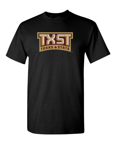 TXST Texas State University T-Shirt | TSU Logo Apparel Mens/Womens T-Shirt - Black