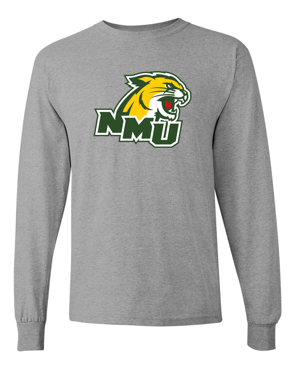 Northern Michigan NMU Angled Long Sleeve - Sport Grey