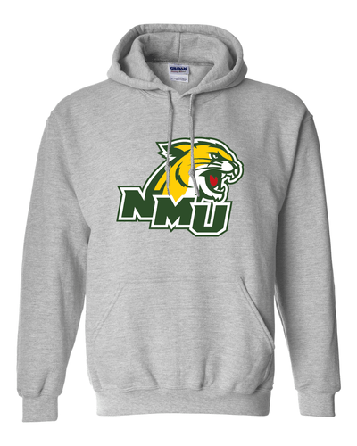 Northern Michigan NMU Angled Hooded Sweatshirt - Sport Grey