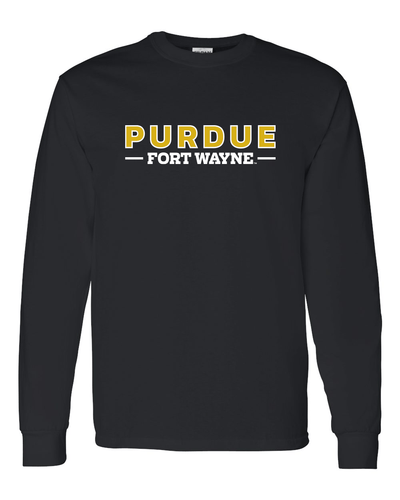 Purdue Fort Wayne Text Only Long Sleeve - Black