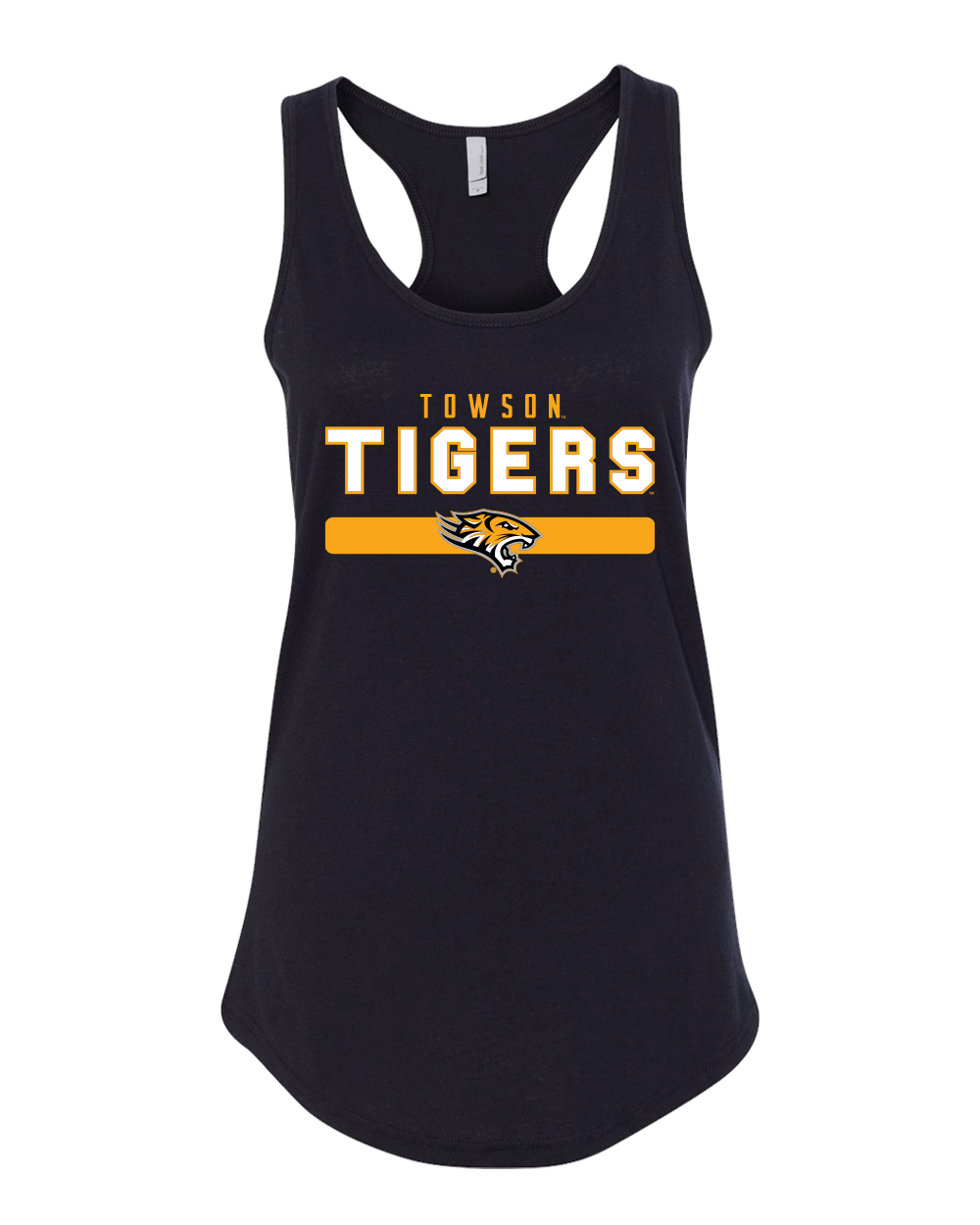 Towson Tigers Stacked Three Color Tank Top - Black