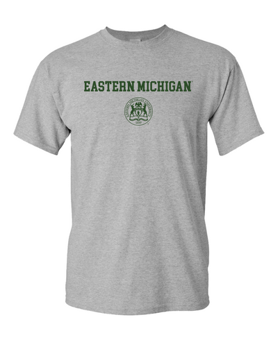 Eastern Michigan One Color Text T-Shirt | EMU Eagles Pride Mens/Womens T-Shirt - Sport Grey