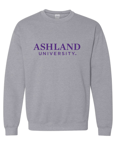 Ashland U University 1 Color Text Crewneck Sweatshirt - Sport Grey