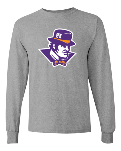 Evansville Full Color Ace Mascot Long Sleeve T-Shirt - Sport Grey