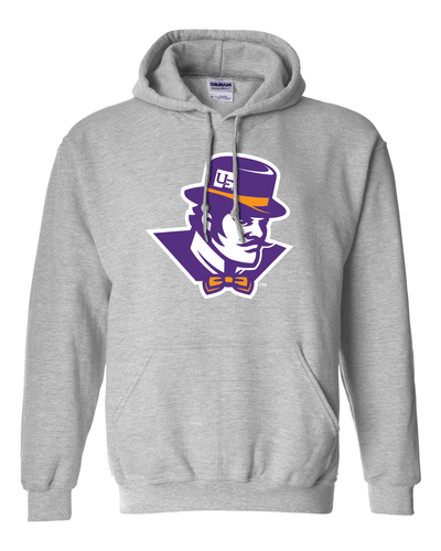 Evansville Full Color Ace Mascot Hooded Sweatshirt - Sport Grey