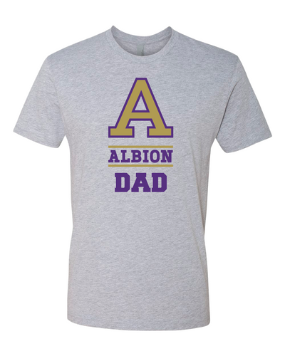 Premium Albion College A Albion DAD T-Shirt Albion Britons Parent Mens/Womens T-Shirt - Heather Gray